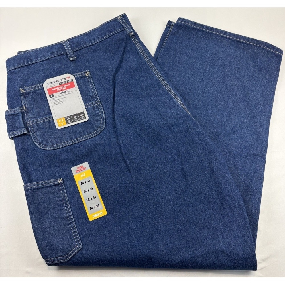 NWT Carhartt CAT 2 2112 FRB13- FRMD Wash Loose Fit Straight Leg Men's 50x34.
